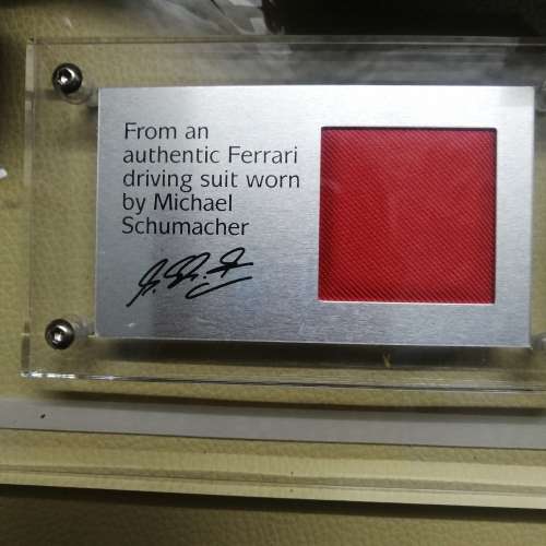 Certified Limited Michael Schumacher Ferrari F1 F2004 and Original Racing Suit Piece - Hot Wheels