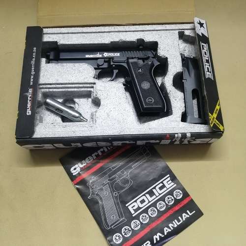 GUERRILLA BLOWBACK FULL METAL POLICE 1.4 JOULE (390 FPS) CO2 BB PISTOL