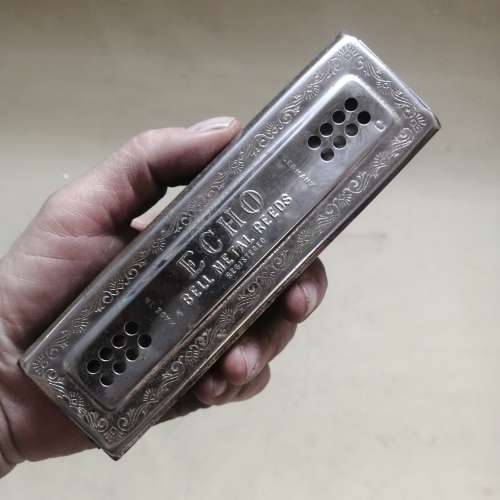 Vintage M. Hohner Echo Bell Metal Reeds Harmonica