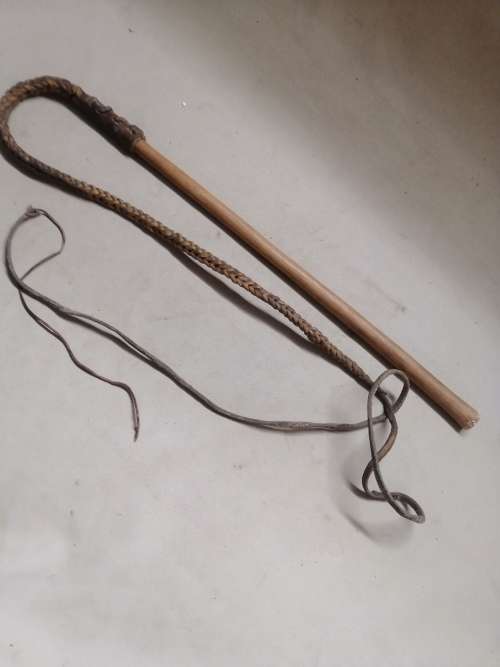 VINTAGE ANTIQUE Braided LeatherBull Whip