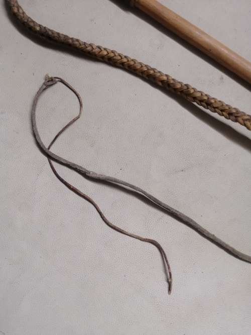 VINTAGE ANTIQUE Braided LeatherBull Whip