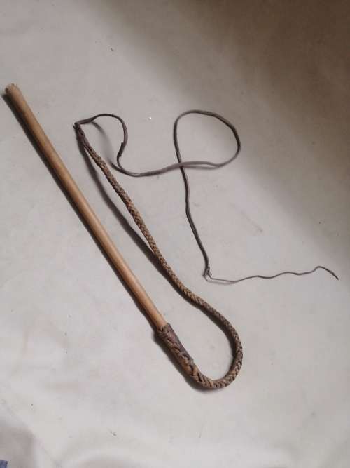 VINTAGE ANTIQUE Braided LeatherBull Whip