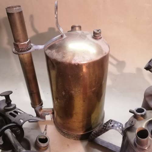Huge Group of Solid Brass Vintage paraffin Blow Torches