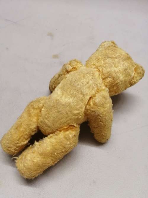 VINTAGE GOLDEN MOHAIR ARK BEAR COMPLETELY STUFFED WITH STRAW - 240MM