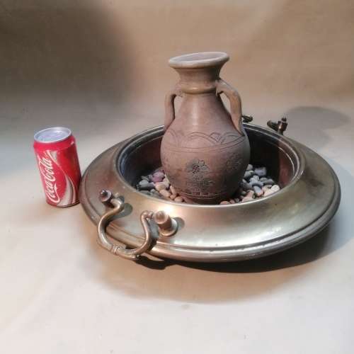 STUNNING SOLID BRASS AND CERAMIC CENTERPIECE