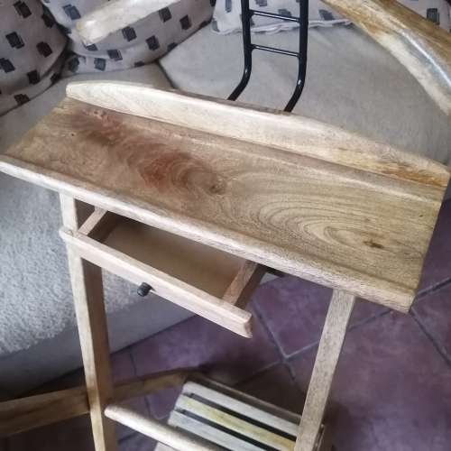 STUNNING SOLID OAK WOOD VINTAGE GENTLEMAN`S VALET STAND WITH A DRAWER