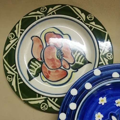 Five Handpainted Decorative Ceramic wall Plates By Ansie Aberdeen