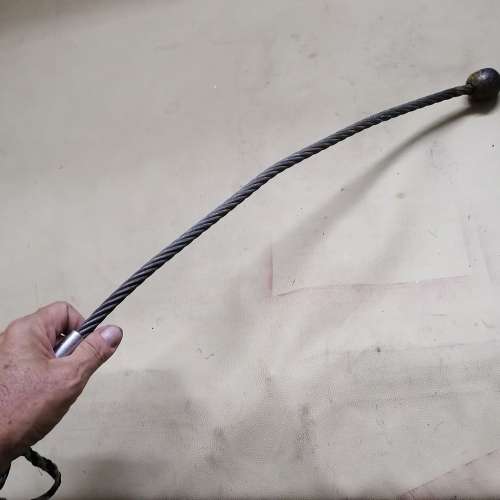 CABLE WITH LARGE BALL BEARING END FOR SELF DEFENSE