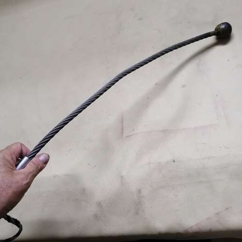CABLE WITH LARGE BALL BEARING END FOR SELF DEFENSE