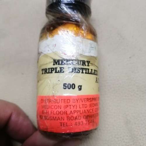 PURE 500G SILVER MERCURY TRIPLE DISTILLED - BOTTLE STILL SEALED