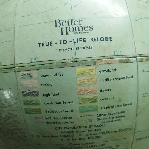 Vintage Better Homes and Gardens True-to-Life 12` Globe