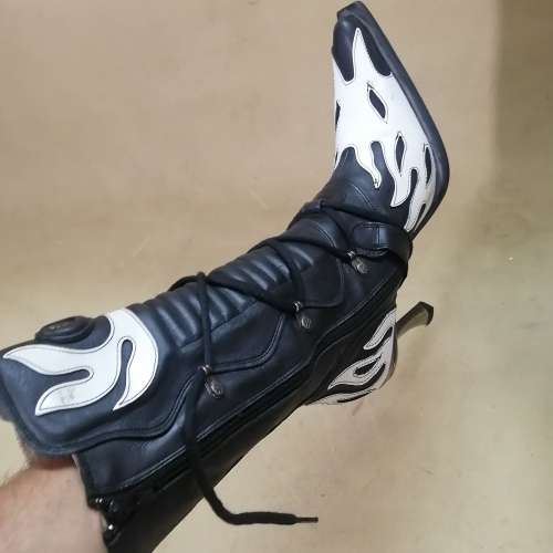 EXQUISITE NEW ROCK MALICIA CUSTOM FLAME BOOTS SIZE 7