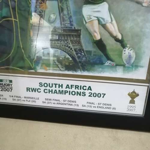 Stunning Framed Springbok 2007 RWC Champions Poster