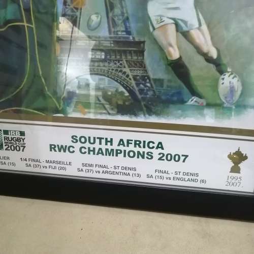 Stunning Framed Springbok 2007 RWC Champions Poster