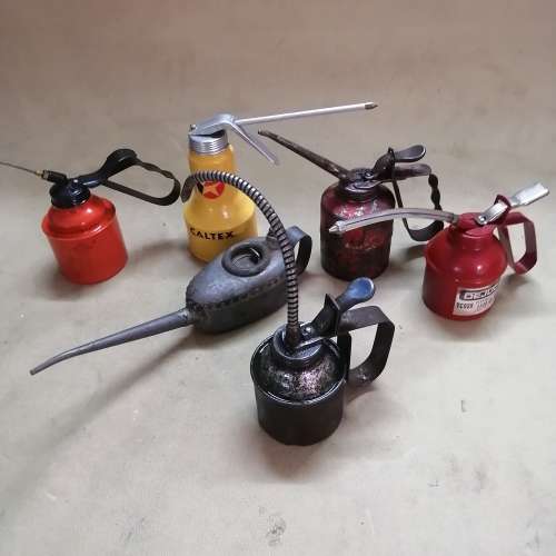 A Stunning Collection of Vintage Oil cans