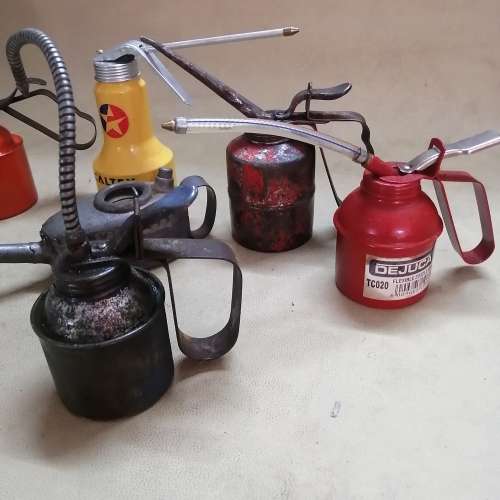 A Stunning Collection of Vintage Oil cans