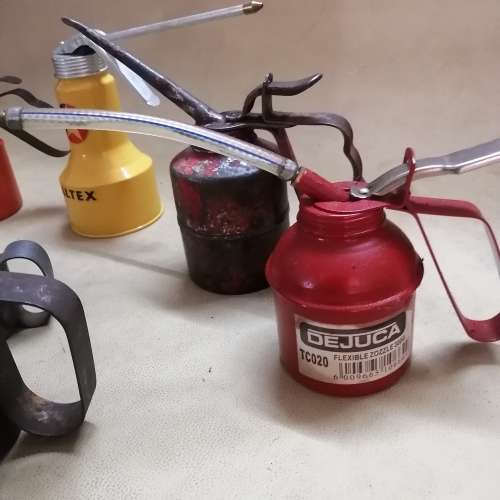 A Stunning Collection of Vintage Oil cans