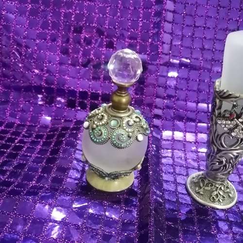 MAGNIFICENT CRYSTAL AND FROSTED GLASS PERFUME BOTTLES 4 OF 4