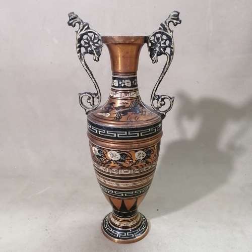 Vintage Copper Vase Handmade in Greece - 380mm