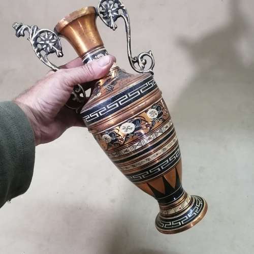 Vintage Copper Vase Handmade in Greece - 380mm