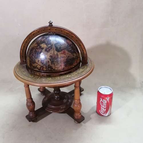 Stunning Wood AND Metal Table Top Zodiac Globe