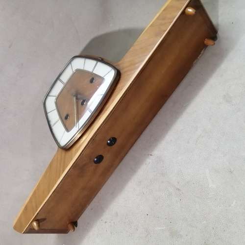 VINTAGE RAILWAY POLICE SOLID WALNUT MANTEL CLOCK WITH A GERMAN MOVEMENT - 100% TESTED WORKING