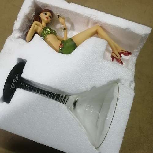 PARTY ON COCKTAIL GLASS WITH DIRTY MARTINI GIRL BY HICCUP