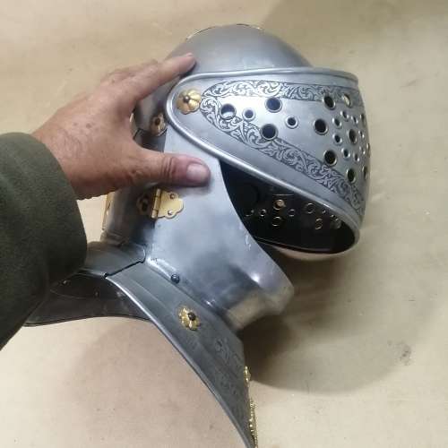 Spanish Medieval Steel Knight Helmet ~Hand - Forged in Spain ~