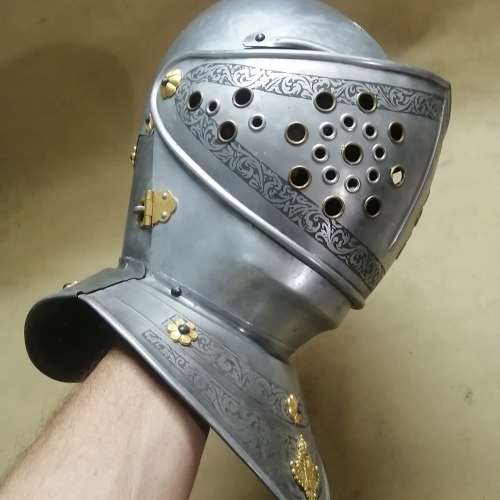 Spanish Medieval Steel Knight Helmet ~Hand - Forged in Spain ~
