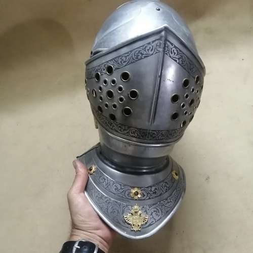 Spanish Medieval Steel Knight Helmet ~Hand - Forged in Spain ~
