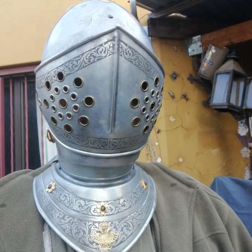 Spanish Medieval Steel Knight Helmet ~Hand - Forged in Spain ~