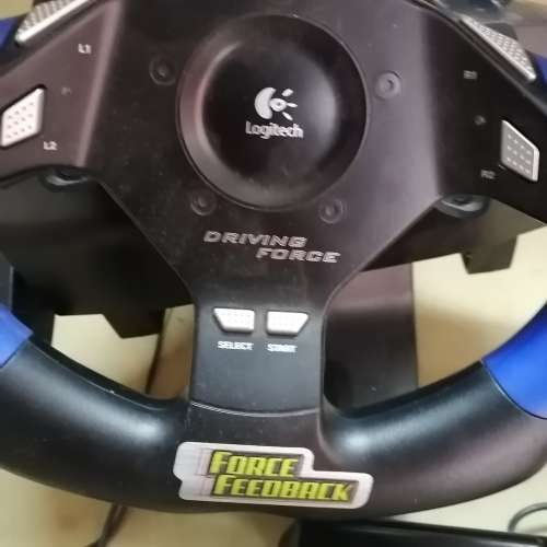 Logitech Driving Force Feedback ps2 Racing Steering Wheel and Pedals + Games