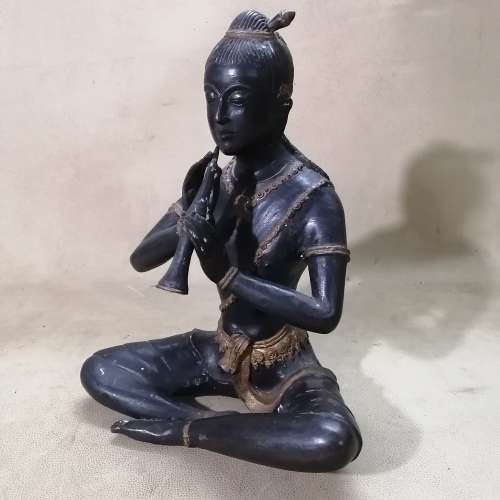 19TH CENTURY ANTIQUE GILT BRONZE BUDDHA STATUE - LARGE AND HEAVY