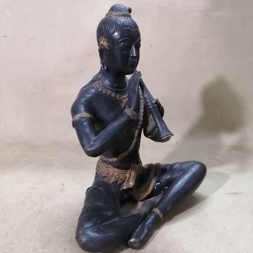 19TH CENTURY ANTIQUE GILT BRONZE BUDDHA STATUE - LARGE AND HEAVY