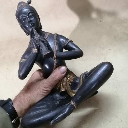 19TH CENTURY ANTIQUE GILT BRONZE BUDDHA STATUE - LARGE AND HEAVY