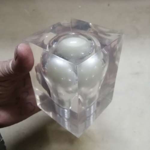 EXQUISITE ORIGINAL POP ART ACRYLIC GLASS GLOW IN THE DARK PAPERWEIGHT SCULPTURE BY PIERRE GIRAUDON