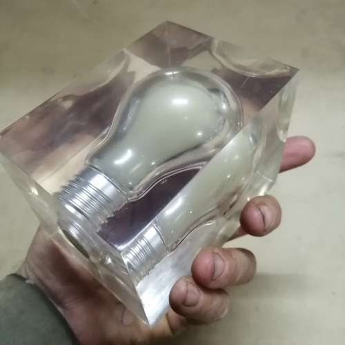 EXQUISITE ORIGINAL POP ART ACRYLIC GLASS GLOW IN THE DARK PAPERWEIGHT SCULPTURE BY PIERRE GIRAUDON