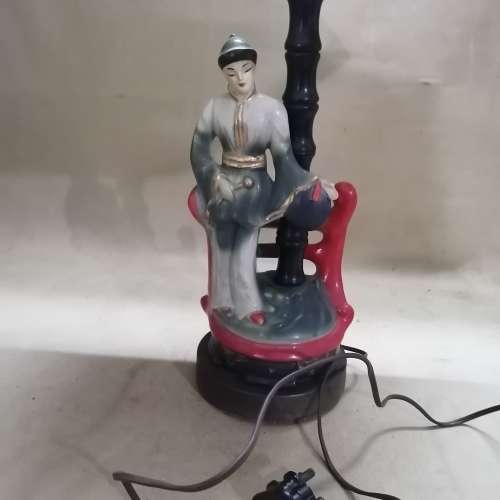 VERY OLD 1950`s ORIENTAL PORCELAIN LAMP
