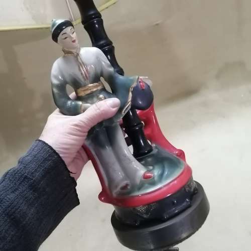 VERY OLD 1950`s ORIENTAL PORCELAIN LAMP