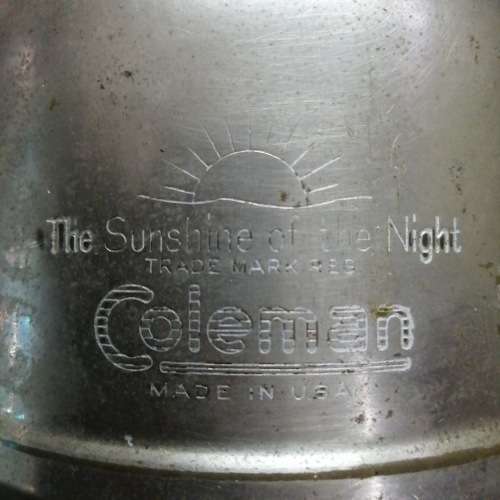 VINTAGE SUNRISE OF THE NIGHT COLEMAN OIL LAMP MADE IN USA