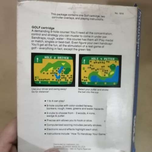 VINTAGE INTELLIVISION GOLF GAME CARTRIDGE IN BOX - 1 OF 7 GAMES ON OFFER