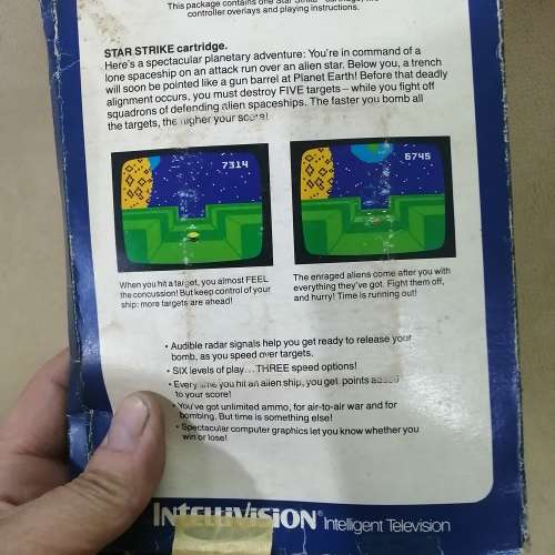 VINTAGE INTELLIVISION STAR STRIKE GAME CARTRIDGE IN BOX - 2 OF 7 GAMES ON OFFER