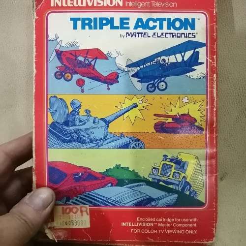 VINTAGE INTELLIVISION TRIPLE ACTION GAME CARTRIDGE IN BOX - 3 OF 7 GAMES ON OFFER