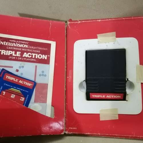VINTAGE INTELLIVISION TRIPLE ACTION GAME CARTRIDGE IN BOX - 3 OF 7 GAMES ON OFFER