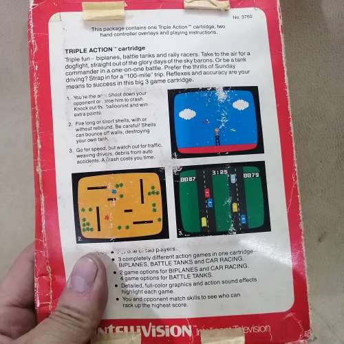 VINTAGE INTELLIVISION TRIPLE ACTION GAME CARTRIDGE IN BOX - 3 OF 7 GAMES ON OFFER