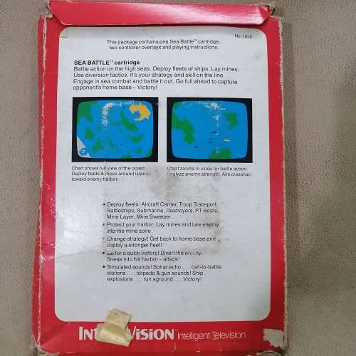 VINTAGE INTELLIVISION SEA BATTLE GAME CARTRIDGE IN BOX - 6 OF 7 GAMES ON OFFER