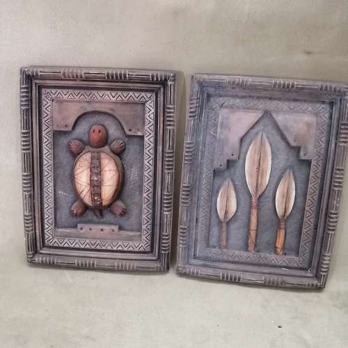 A SET OF STUNNING EARTHENWARE WALL TILE ART