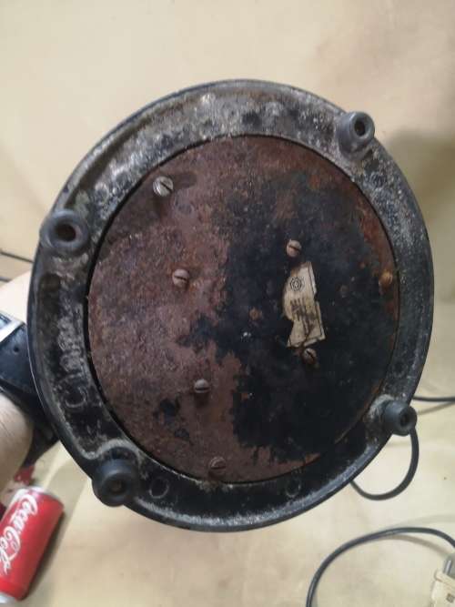 VINTAGE 1924 GEC CAST IRON, BRASS & WOOD FAN MADE BY GENERAL ELECTRIC Co Ltd WITTON ENG