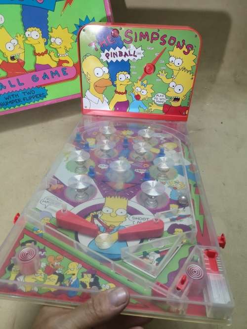RARE VINTAGE 1990`S SIMPSONS TABLETOP PINBALL GAME - TESTED WORKING