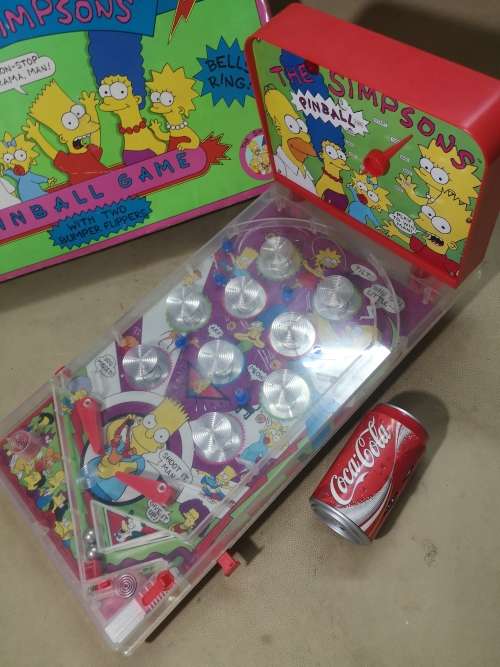 RARE VINTAGE 1990`S SIMPSONS TABLETOP PINBALL GAME - TESTED WORKING